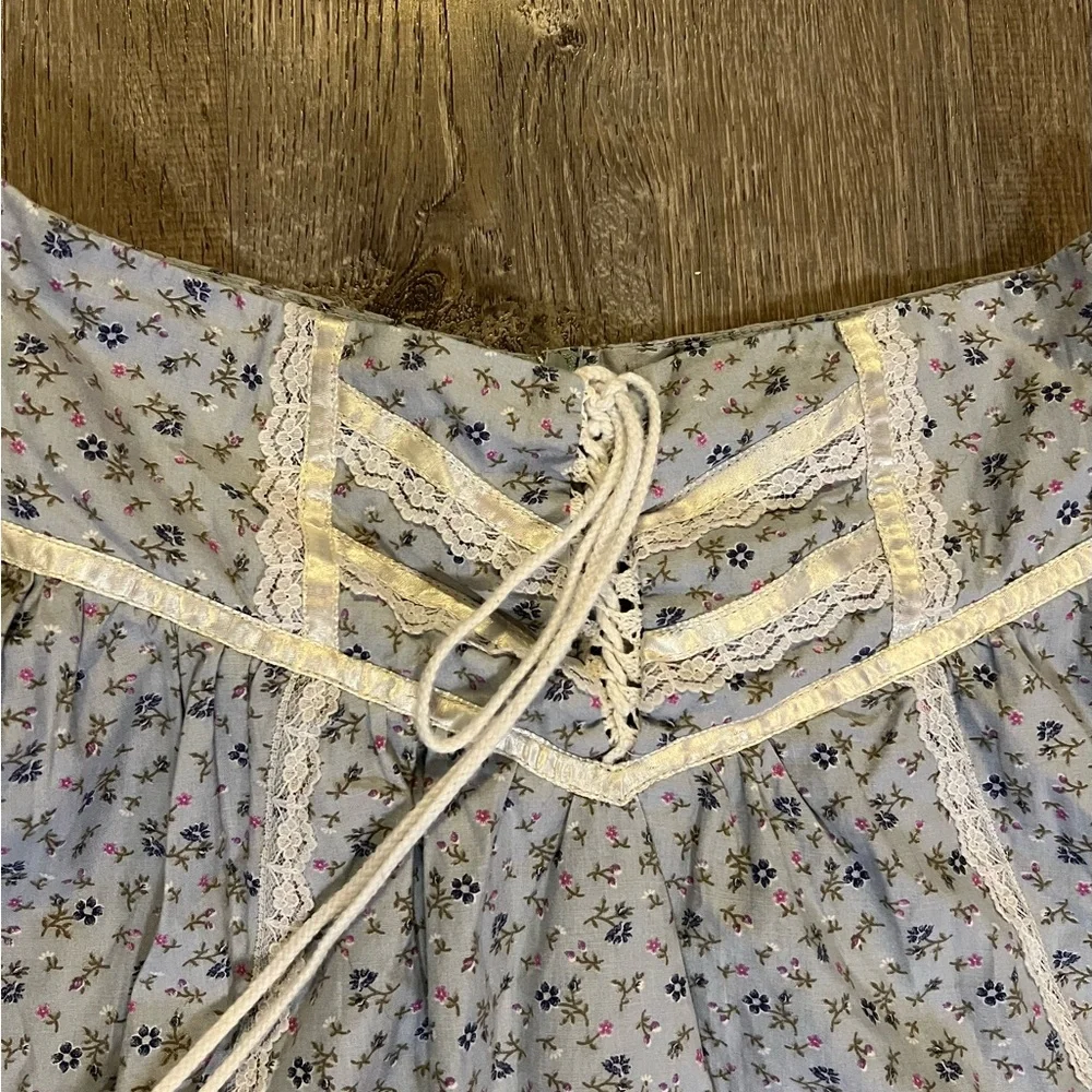 Gunne Sax Jessica McClintock Floral Lace Skirt Cottagecore Vintage Prairie midi - Picture 5 of 11